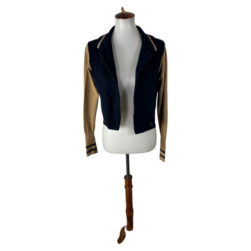 Cabi Turn Back Varsity Knit Colorblock Cardigan Sweater SZ M